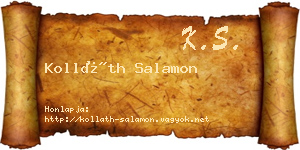 Kolláth Salamon névjegykártya